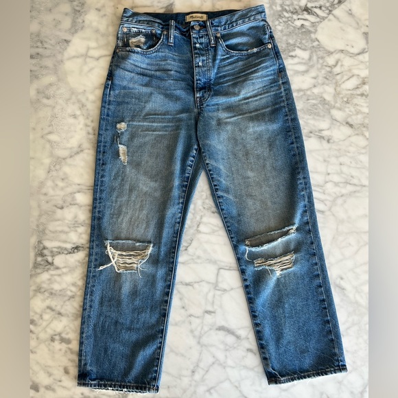 Madewell Distressed High Rise Dad Jean Size 27 - Picture 2 of 13